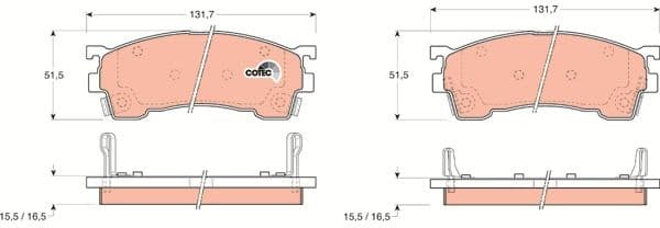 Brake Pad Set, disc brake COTEC GDB1139 - image 3
