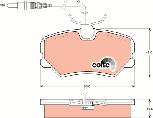 Brake Pad Set, disc brake COTEC GDB793 - image 4
