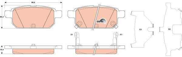 Brake Pad Set, disc brake COTEC GDB3529 - image 3