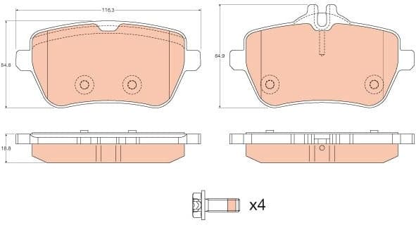 Brake Pad Set, disc brake GDB2014 - image 2