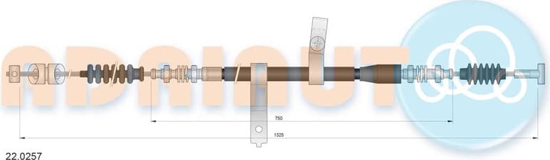 Cable Pull, parking brake 22.0257