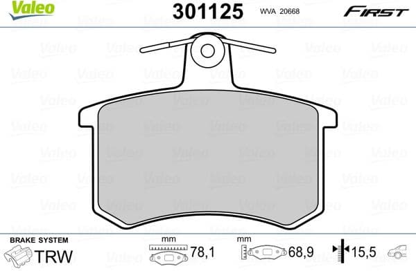 Brake Pad Set, disc brake ESSENTIAL 301125
