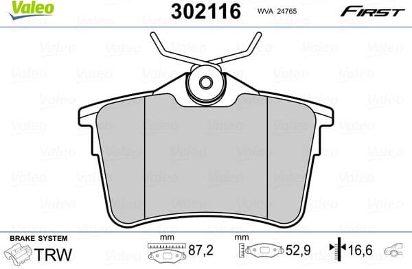 Brake Pad Set, disc brake ESSENTIAL 302116
