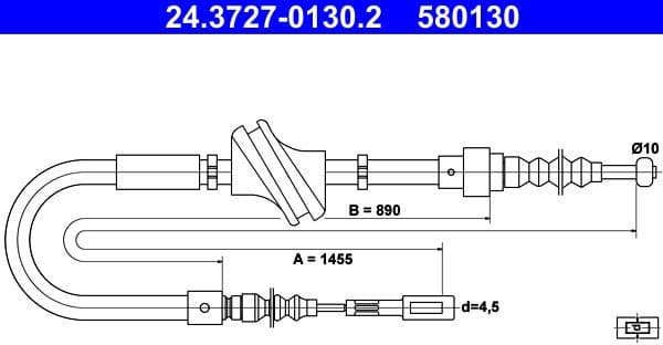 Cable Pull, parking brake 24.3727-0130.2
