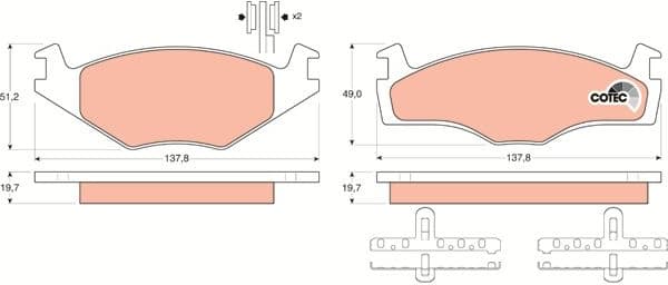 Brake Pad Set, disc brake COTEC GDB454 - image 4