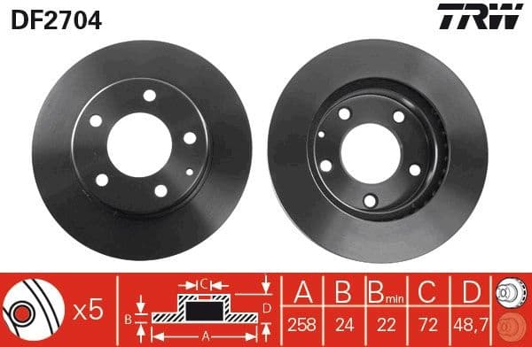 Brake Disc DF2704 - image 3