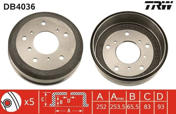 Brake Drum DB4036 - image 3