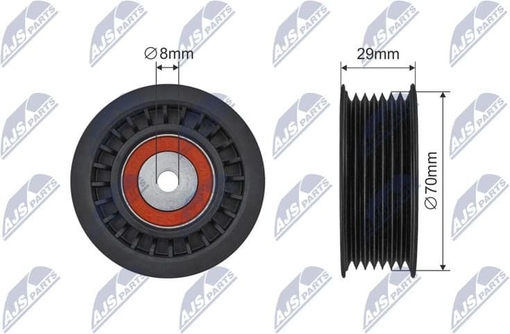 Tensioner Pulley, V-ribbed belt RNK-ME-083