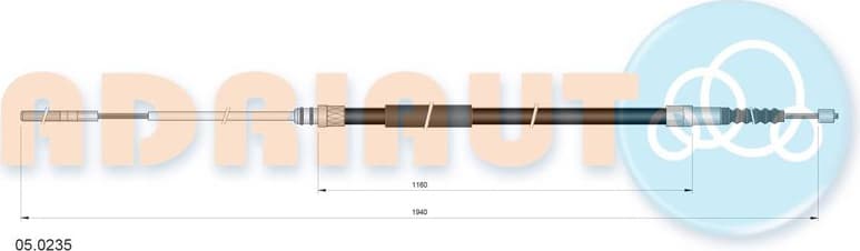 Cable Pull, parking brake 05.0235