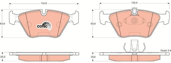 Brake Pad Set, disc brake COTEC GDB1404 - image 3