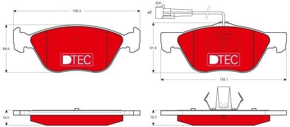 Brake Pad Set, disc brake DTEC COTEC GDB1212DTE - image 2