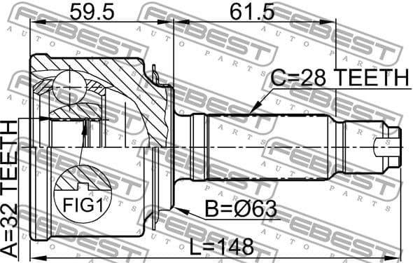 Joint Kit, drive shaft 0310-057 - image 2