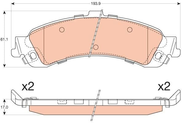 Brake Pad Set, disc brake GDB4454 - image 2
