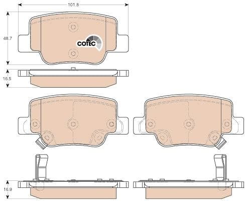 Brake Pad Set, disc brake COTEC GDB3547 - image 2