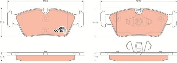 Brake pads front, Top Quality GDB1625 - image 3