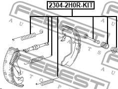 Accessory Kit, parking brake shoes 2304-2H0R-KIT - image 2