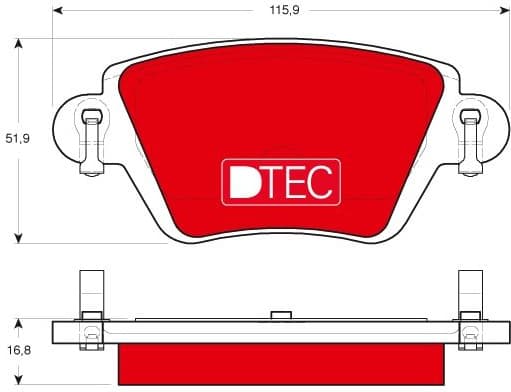Brake Pad Set, disc brake DTEC COTEC GDB1525DTE - image 2