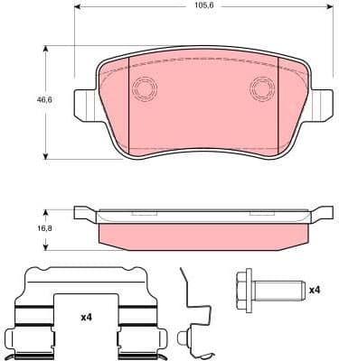 Brake Pad Set, disc brake GDB1638 - image 4