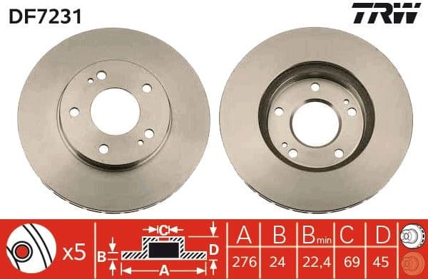 Brake Disc DF7231 - image 2
