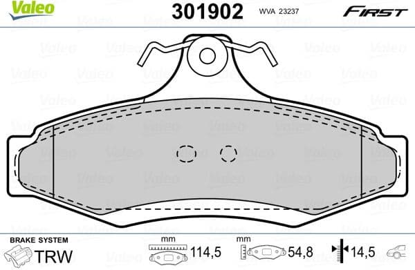 Brake Pad Set, disc brake ESSENTIAL 301902