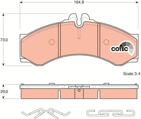 Brake Pad Set, disc brake COTEC GDB1288 - image 4