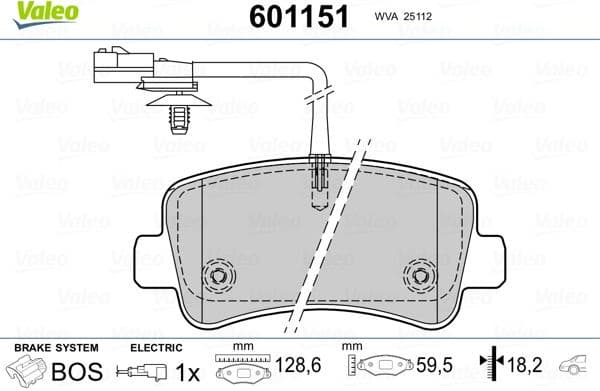 Brake Pad Set, disc brake 601151