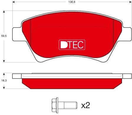 Brake Pad Set, disc brake DTEC COTEC GDB1552DTE - image 2