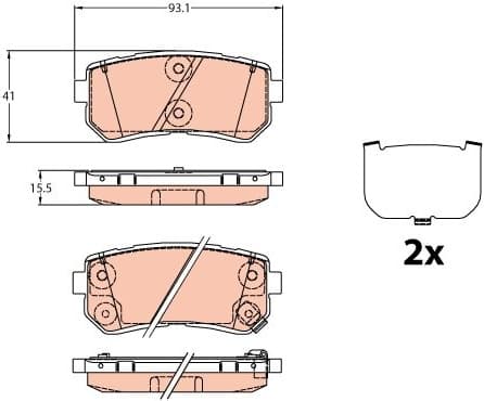 Brake Pad Set, disc brake GDB3636 - image 2