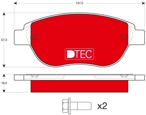 Brake Pad Set, disc brake DTEC COTEC GDB1464DTE - image 2