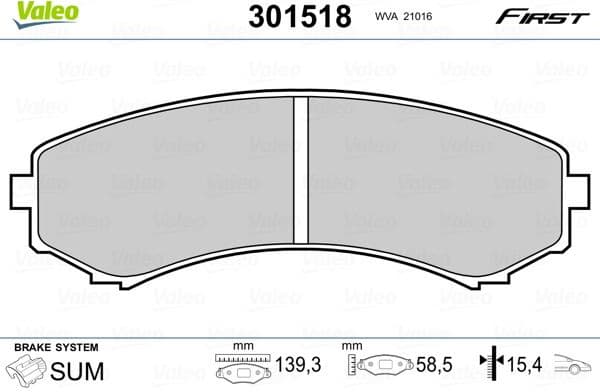 Brake Pad Set, disc brake ESSENTIAL 301518