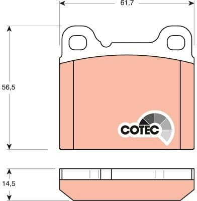 Brake Pad Set, disc brake COTEC GDB1160 - image 3