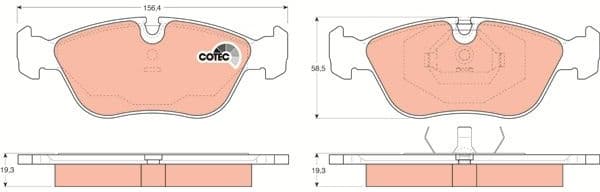 Brake Pad Set, disc brake COTEC GDB1159 - image 3
