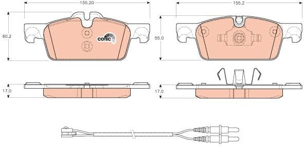 Brake Pad Set, disc brake COTEC GDB1929 - image 3
