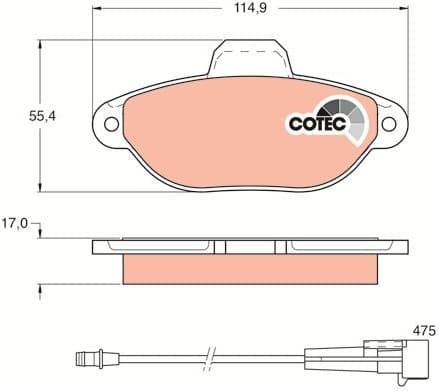 Brake Pad Set, disc brake COTEC GDB1115 - image 3