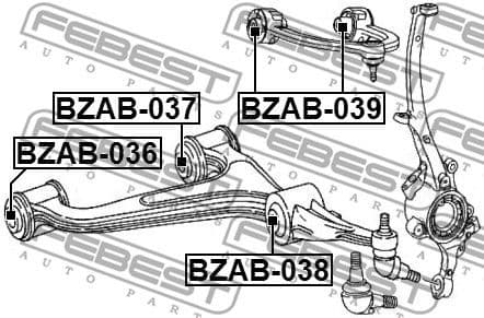 Mounting, control/trailing arm BZAB-038 - image 2