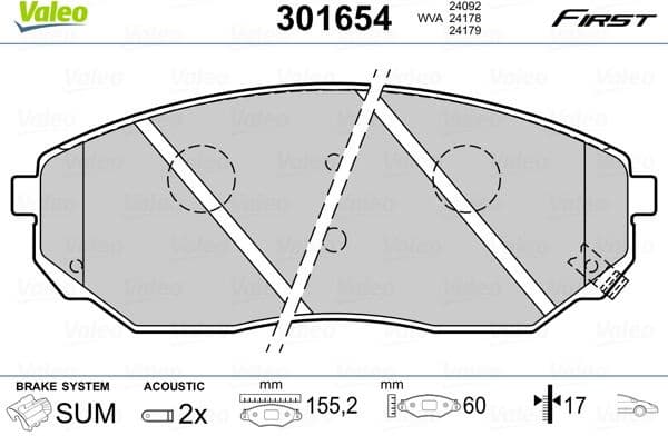 Brake Pad Set, disc brake ESSENTIAL 301654