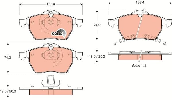 Brake Pad Set, disc brake COTEC GDB1342 - image 3