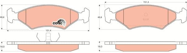 Brake Pad Set, disc brake COTEC GDB255 - image 3