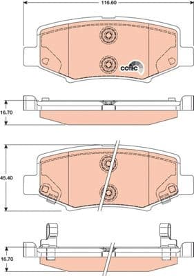 Brake Pad Set, disc brake COTEC GDB4145 - image 3