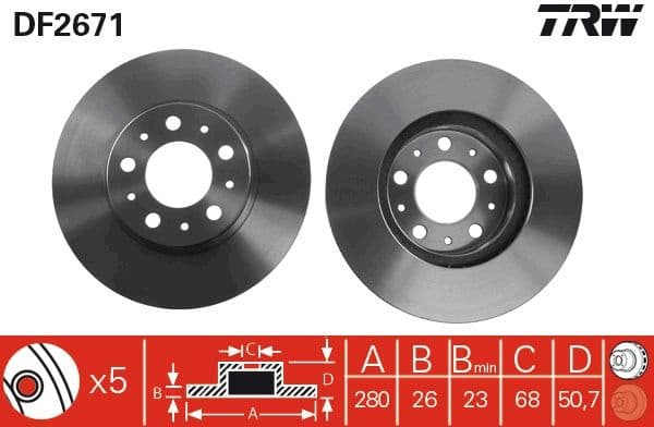 Brake Disc DF2671 - image 3