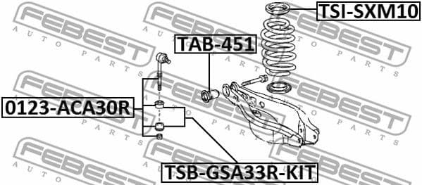 Repair Kit, stabiliser coupling rod TSB-GSA33R-KIT - image 2