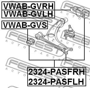 Control/Trailing Arm, wheel suspension 2324-PASFRH