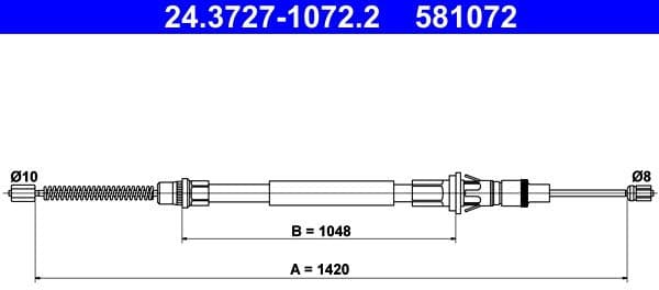 Cable Pull, parking brake 24.3727-1072.2