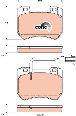 Brake Pad Set, disc brake COTEC GDB1904 - image 3