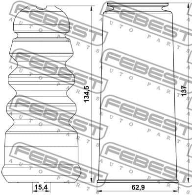 Dust Cover Kit, shock absorber VWSHB-B5R-KIT - image 2
