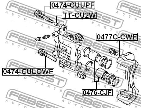 Guide Bolt, brake caliper 0474-CULOWF - image 2