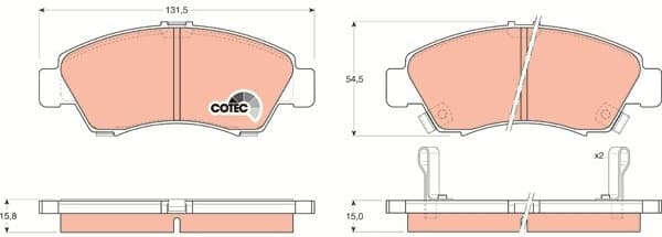 Brake Pad Set, disc brake COTEC GDB1164 - image 3
