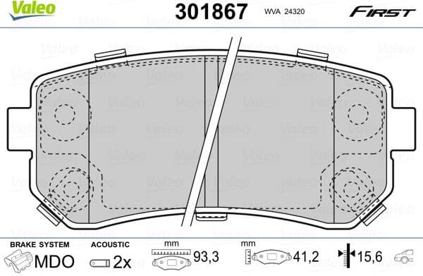 Brake Pad Set, disc brake ESSENTIAL 301867