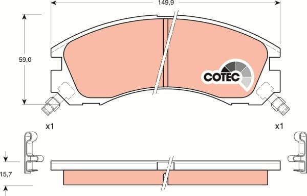Brake Pad Set, disc brake COTEC GDB3200 - image 3