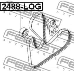Deflection/Guide Pulley, V-ribbed belt 2488-LOG - image 2